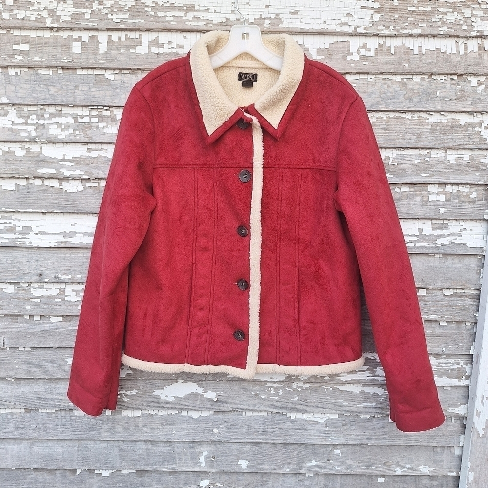 Alps Shearling Lined Jacket Coat Size Large